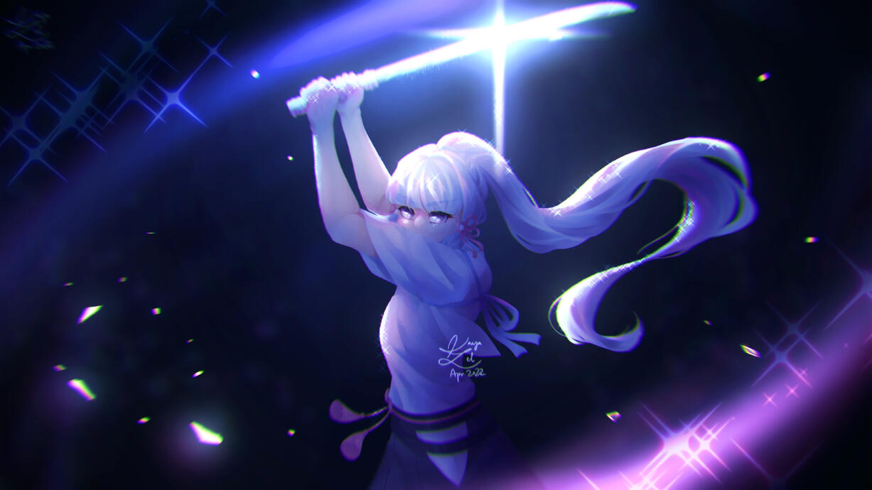 Tsubaki in Thawing Snow - Genshin Impact Screenshot Redraw
